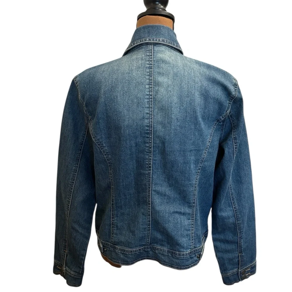 Baccini Cropped‎ Blue Denim Jean Jacket Size L